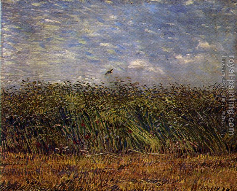 Vincent Van Gogh : Edge of a Wheat Field With Poppies and a Lark